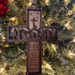 Nativity Cross Scripture with Cross in Background Natural finish 3 layers dimensional Christmas Ornament - Religious Luke 2:11