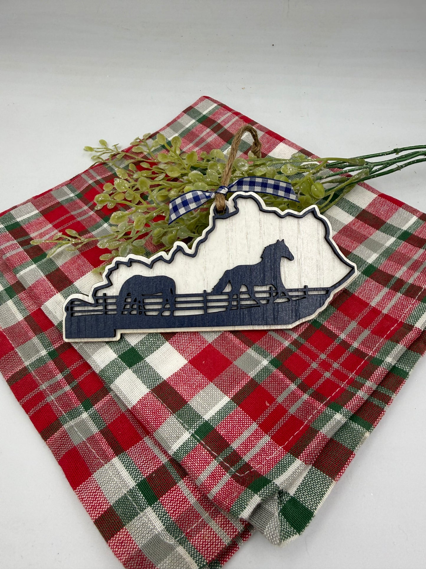 Kentucky Horse Blue and White Christmas Ornament for your Kentucky Tree!!