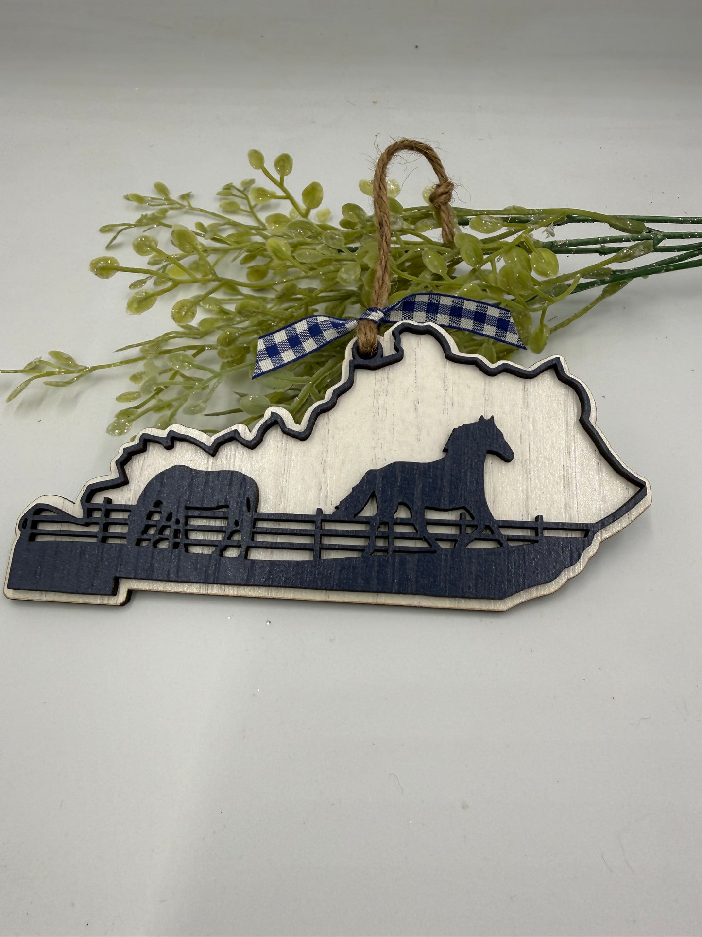Kentucky Horse Blue and White Christmas Ornament for your Kentucky Tree!!