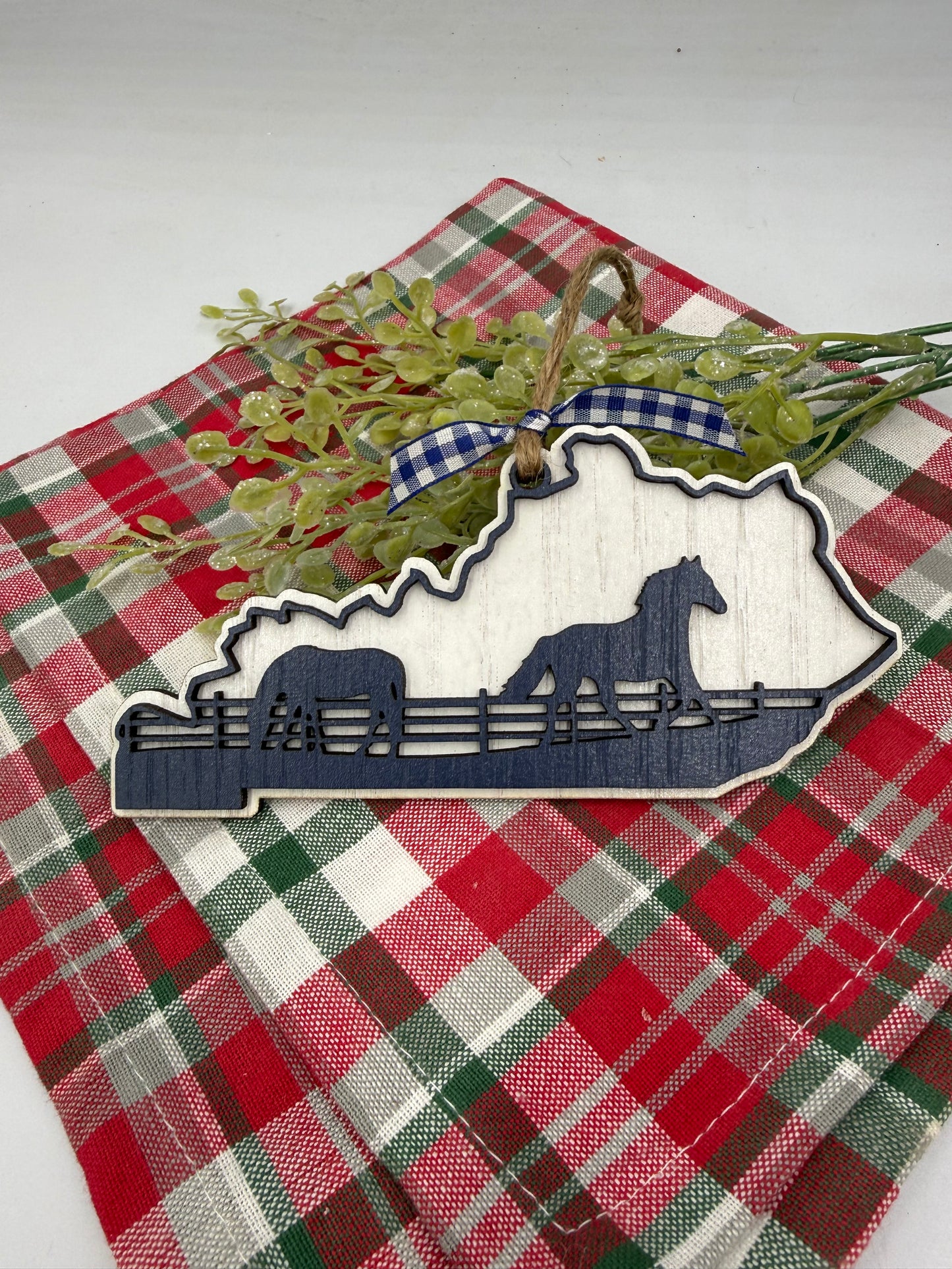 Kentucky Horse Blue and White Christmas Ornament for your Kentucky Tree!!