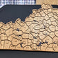 Wood Kentucky County Map Sign KY State Map Wall Art Laser Cut