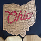 Ohio County Map Sign OH State Map Wood Wall Art Laser Cut