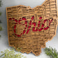 Ohio County Map Sign OH State Map Wood Wall Art Laser Cut