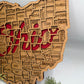 Ohio County Map Sign OH State Map Wood Wall Art Laser Cut
