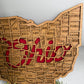 Ohio County Map Sign OH State Map Wood Wall Art Laser Cut