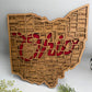 Ohio County Map Sign OH State Map Wood Wall Art Laser Cut
