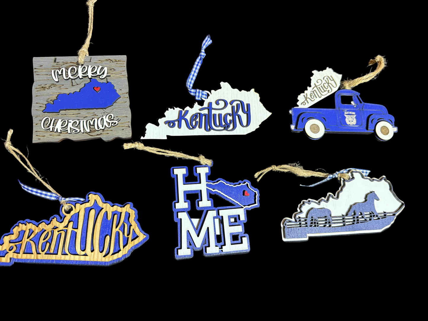 Kentucky Blue & White Ornament Bundle #1