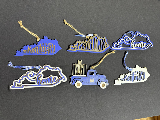 Kentucky Blue & White Ornament Bundle #3
