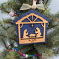 Personalized Nativity Manger Scene Christmas Ornament Rustic Wood  Religious Christian Tree Decoration Baby Jesus Family Keepsake Gift