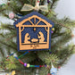 Personalized Nativity Manger Scene Christmas Ornament Rustic Wood  Religious Christian Tree Decoration Baby Jesus Family Keepsake Gift