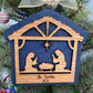 Personalized Nativity Manger Scene Christmas Ornament Rustic Wood  Religious Christian Tree Decoration Baby Jesus Family Keepsake Gift