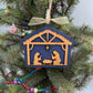 Nativity Manger Scene Christmas Ornament Rustic Wood  Religious Christian Tree Decoration Baby Jesus Family Keepsake Gift