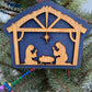 Nativity Manger Scene Christmas Ornament Rustic Wood  Religious Christian Tree Decoration Baby Jesus Family Keepsake Gift