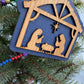 Nativity Manger Scene Christmas Ornament Rustic Wood  Religious Christian Tree Decoration Baby Jesus Family Keepsake Gift