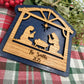 Personalized Nativity Manger Scene Christmas Ornament Rustic Wood  Religious Christian Tree Decoration Baby Jesus Family Keepsake Gift