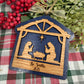 Personalized Nativity Manger Scene Christmas Ornament Rustic Wood  Religious Christian Tree Decoration Baby Jesus Family Keepsake Gift