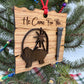 Wooden Baby Jesus Nativity and Nail Christian Christmas Ornament – Laser Cut Religious Holiday Faith Based Decoration