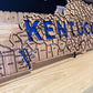 Kentucky County Map Sign KY State Map Wood Wall Art Laser Cut