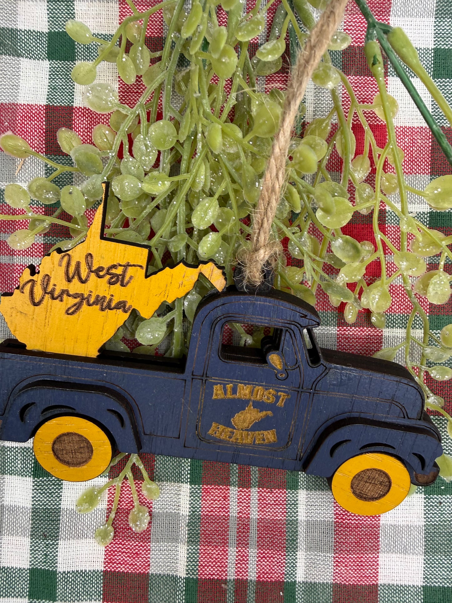 West Virginia Old Truck State Pride Almost Heaven Christmas Ornament Tree Decor