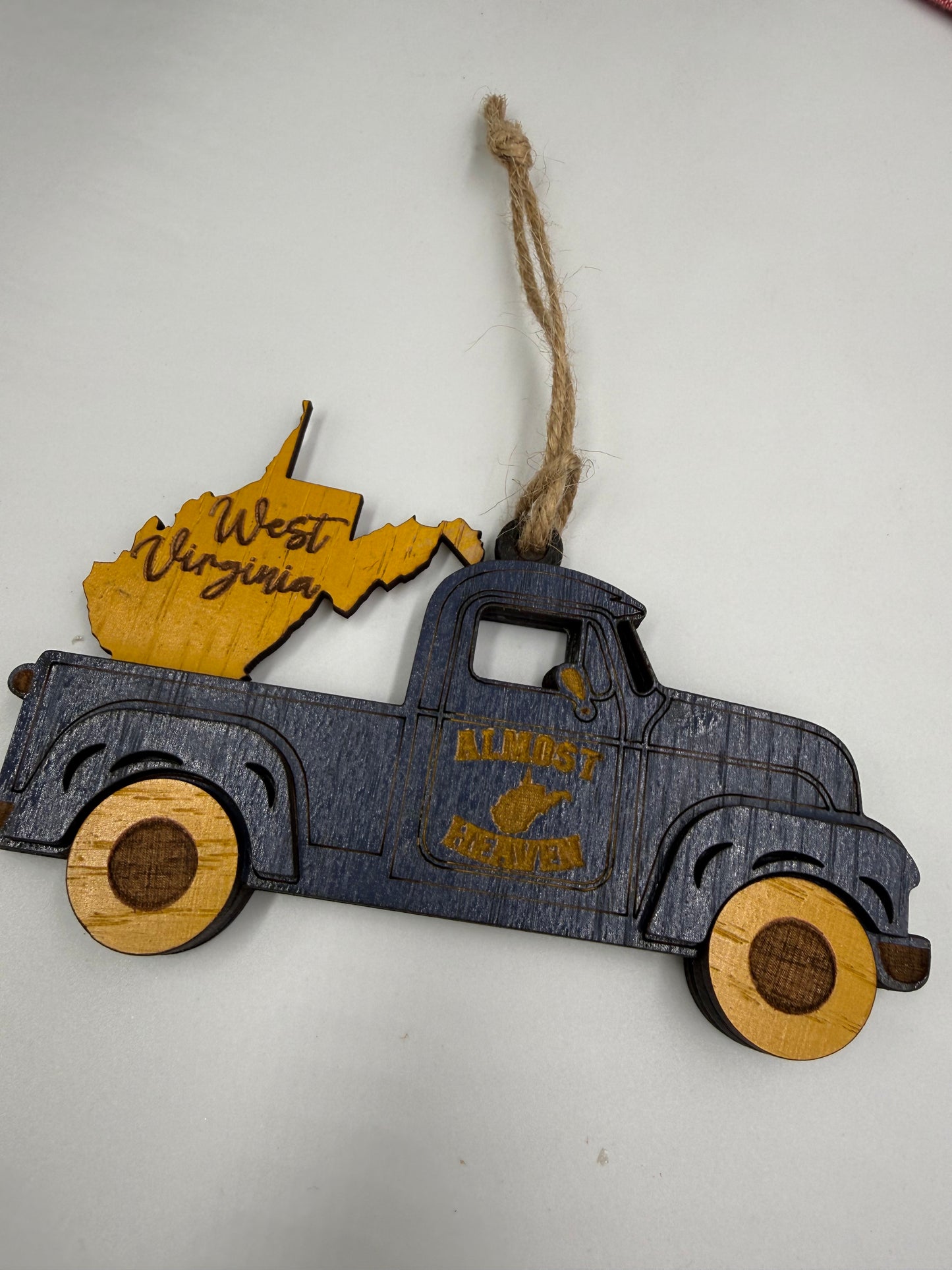 West Virginia Old Truck State Pride Almost Heaven Christmas Ornament Tree Decor