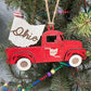 Ohio Old Truck State Pride Red Christmas Ornament Tree Decor