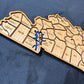 Wood Kentucky County Map Sign KY State Map Wall Art Laser Cut