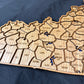 Wood Kentucky County Map Sign KY State Map Wall Art Laser Cut