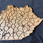 Wood Kentucky County Map Sign KY State Map Wall Art Laser Cut