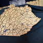 Wood Kentucky County Map Sign KY State Map Wall Art Laser Cut