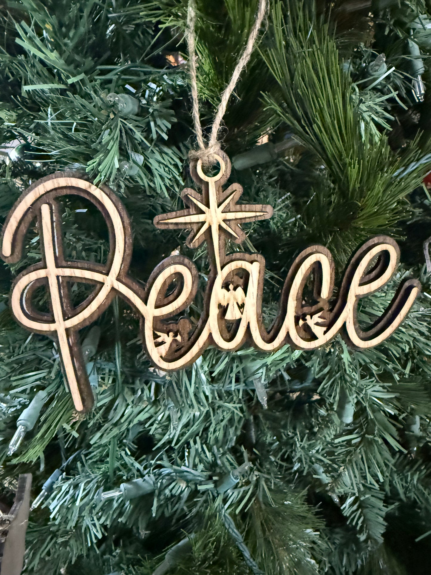 Nativity Christmas Story Wood Religious Christmas Ornament: Love, Hope, Joy