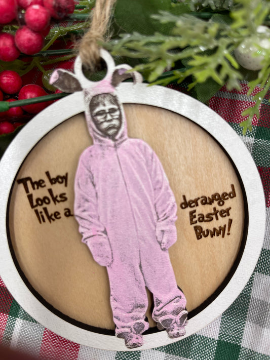 Christmas Story Ralphie Deranged Easter Bunny Ornament