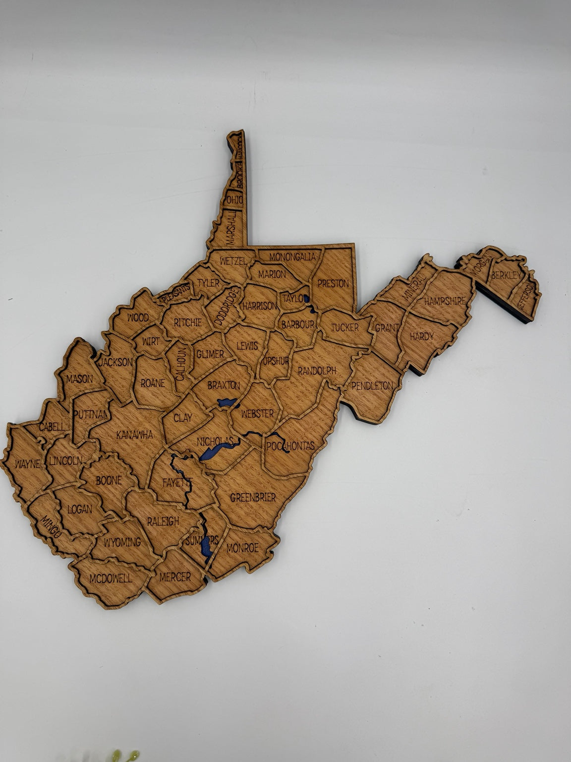 Original West Virginia wooden county map photo 1