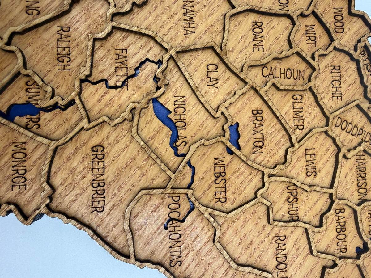 Original West Virginia wooden county map photo 4