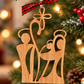 Wooden Nativity Christmas Ornament – Rustic Holy Family