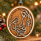 Layered wooden Christ the Savior is Born nativity ornament Christmas setting