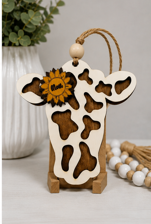 Personalized Cow Car Charm