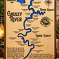 Gauley River West Virginia whitewater rafting wooden map wall art