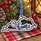 Kentucky Christmas ornament blue and white wooden Kentucky Home ornament