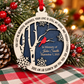 Personalized cardinal memorial Christmas ornament in loving memory wooden keepsake