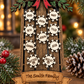 Personalized wooden family sled Christmas ornament with individual name snowflakes and pet names