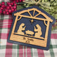 Personalized Nativity Manger Scene Christmas Ornament Rustic Wood  Religious Christian Tree Decoration Baby Jesus Family Keepsake Gift