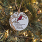 Cardinal Memorial Ornament | Laser Cut Wooden Remembrance Ornament | Sympathy Gift | In Memory Of Christmas Keepsake