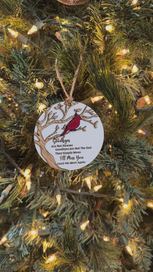 Cardinal Memorial Ornament | Laser Cut Wooden Remembrance Ornament | Sympathy Gift | In Memory Of Christmas Keepsake