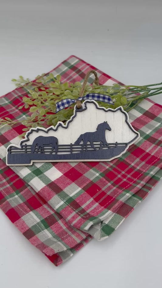 Kentucky Horse Blue and White Christmas Ornament for your Kentucky Tree!!