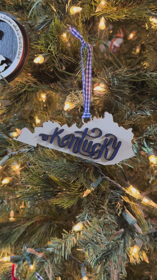 Kentucky Blue & White Christmas Ornament for your Kentucky Tree!
