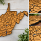 West Virginia wooden county map enhanced product display