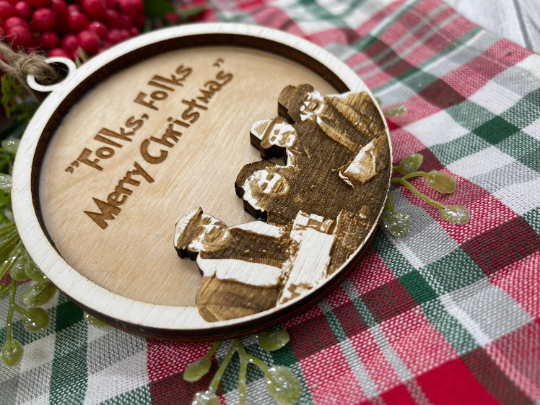 Christmas Vacation Inspired Christmas Ornament-Clark and Ellen Parents-Folks Folks Merry Christmas