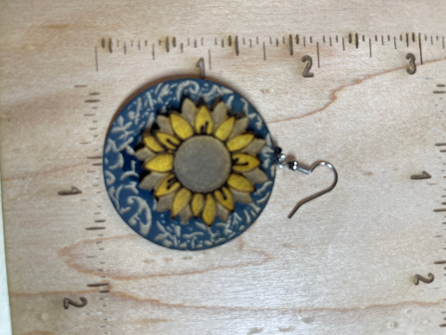 SUNFLOWER EARRINGS Turquoise Blue Jewelry Designer Beautiful Western Design Boutique Southern