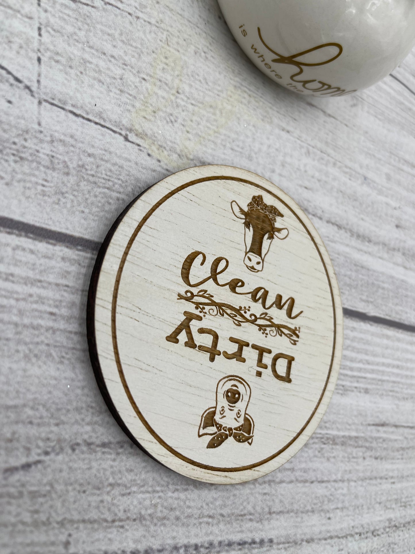 CLEAN DIRTY DISHWASHER MAGNET COW AND PIG Simple plain design magnetic Cool Cows