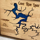Cave Run Lake Layered Map Sign Wall Hanging